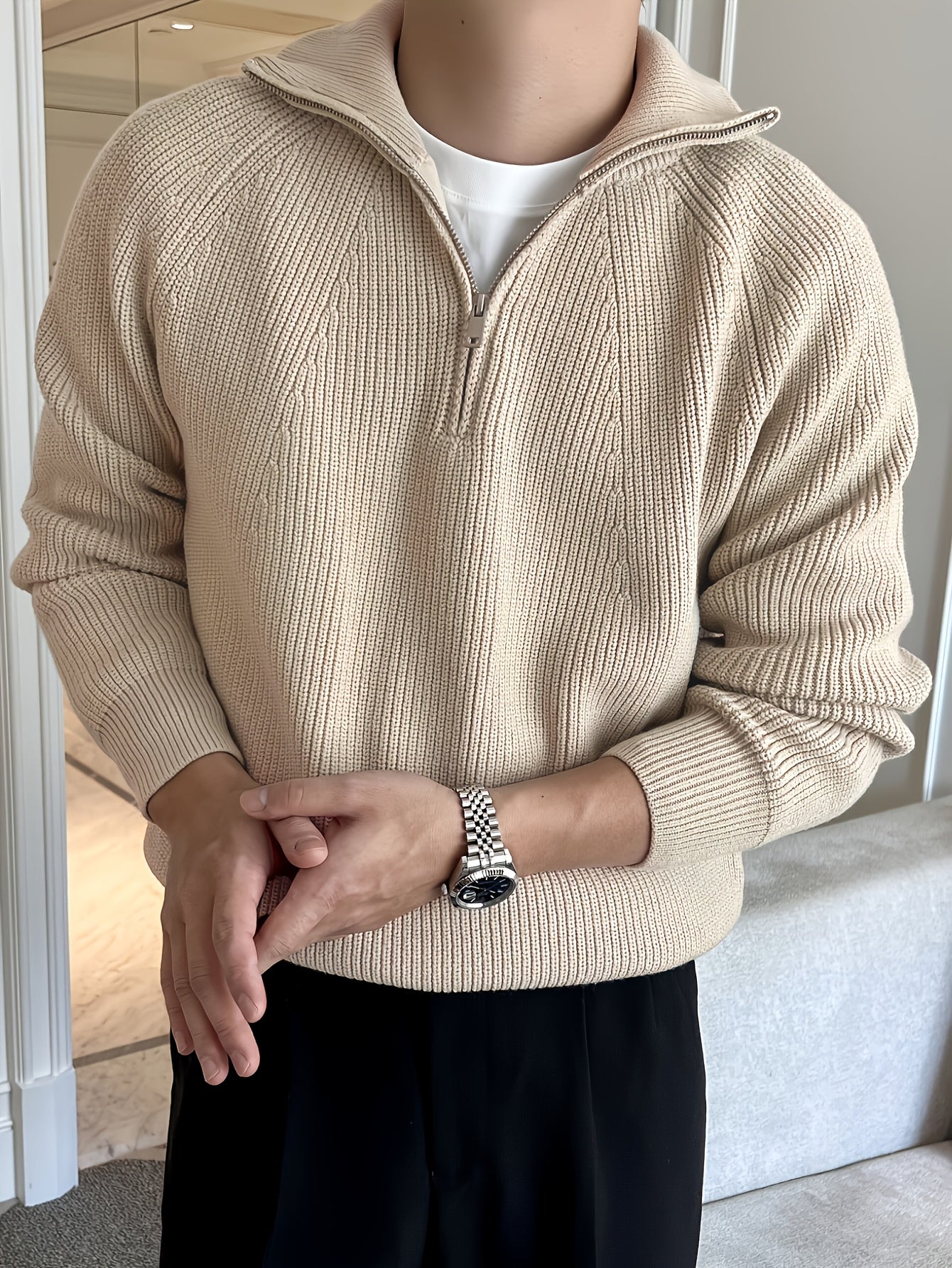 Suéter Raglan Cortina