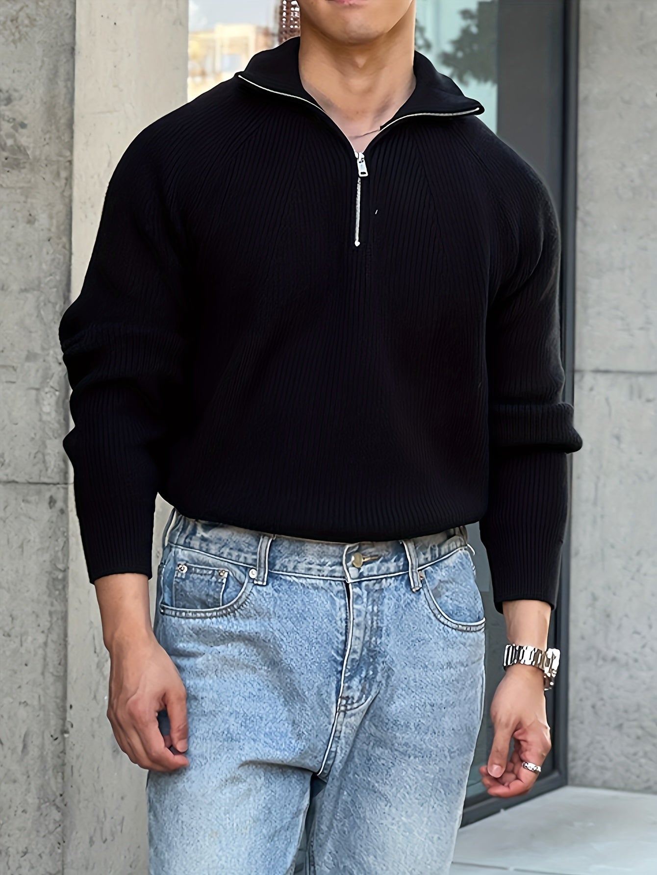 Suéter Raglan Cortina