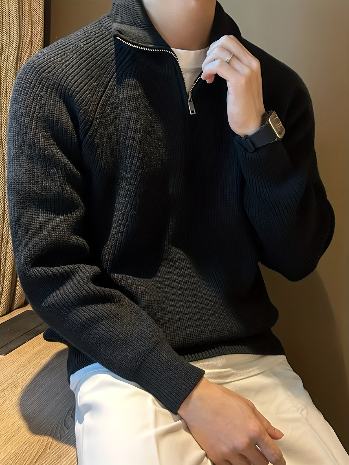 Suéter Raglan Cortina