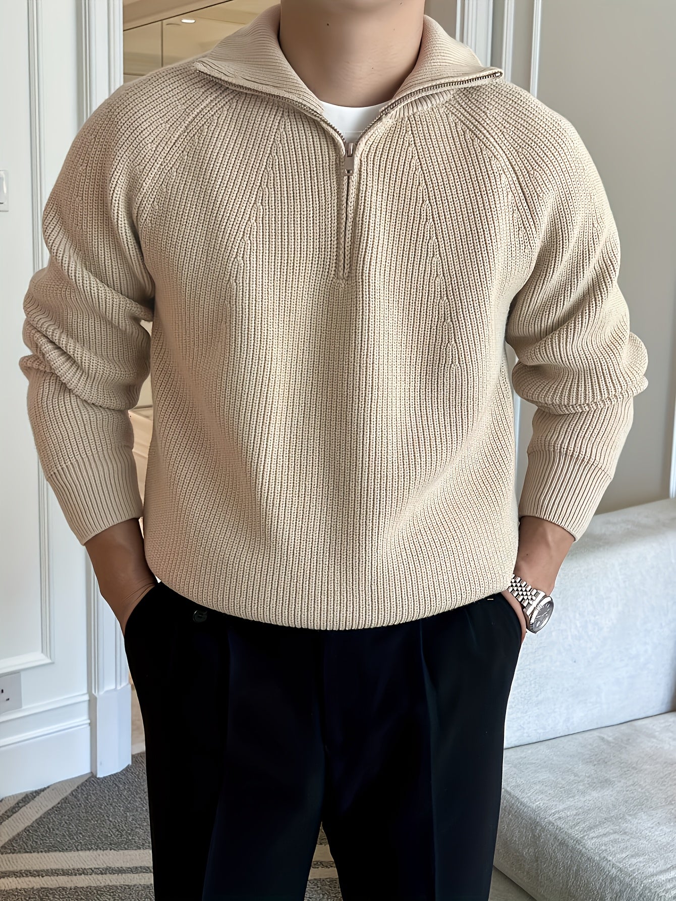 Suéter Raglan Cortina