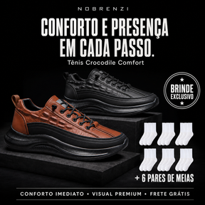 Tênis Crocodile Comfort + [BRINDE KIT 6 PARES DE MEIA]